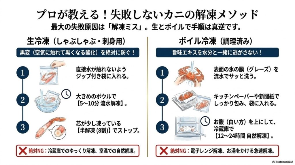 本ズワイガニの正しい解凍方法と美味しい食べ方