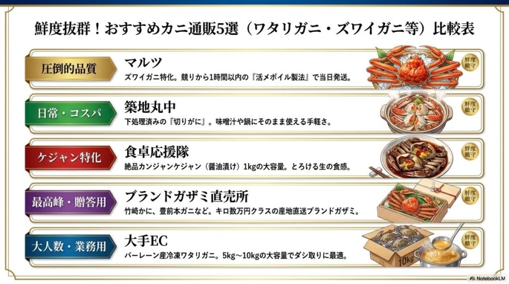 おすすめカニ通販5社