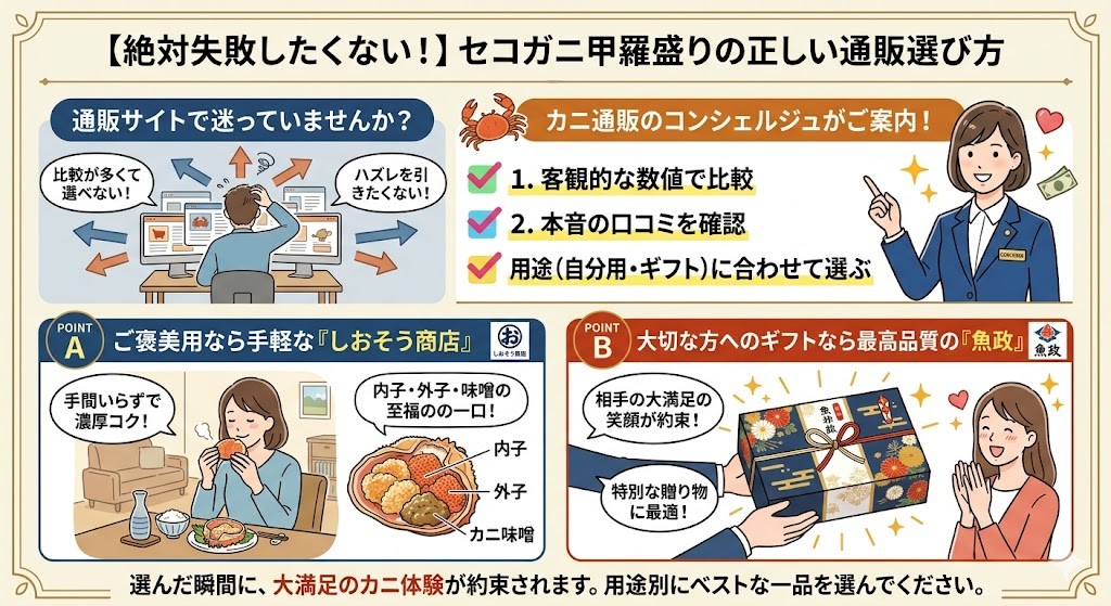 セコガニ甲羅盛りの正しい通販選び方