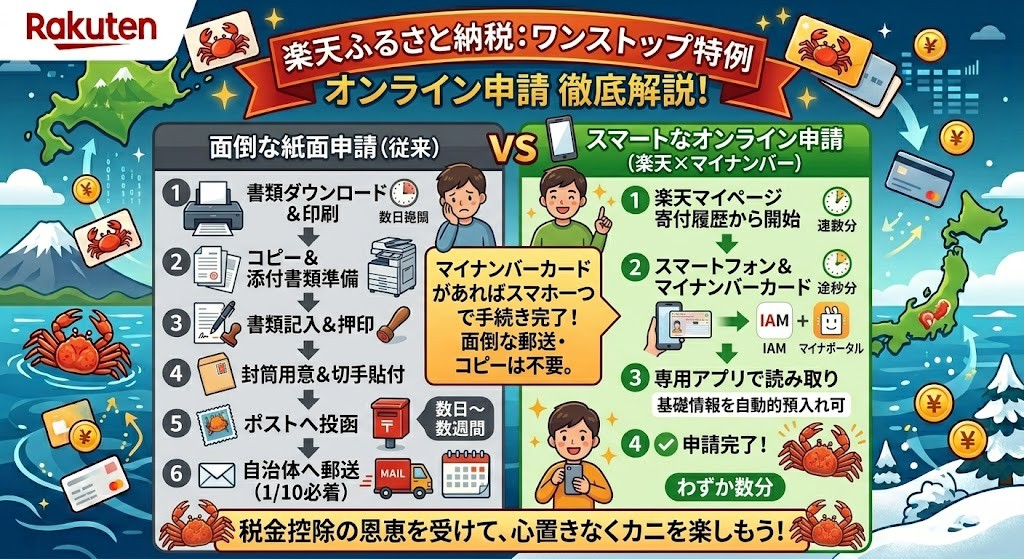 楽天ふるさと納税なら「ワンストップ特例制度のオンライン申請」で手続き完了!