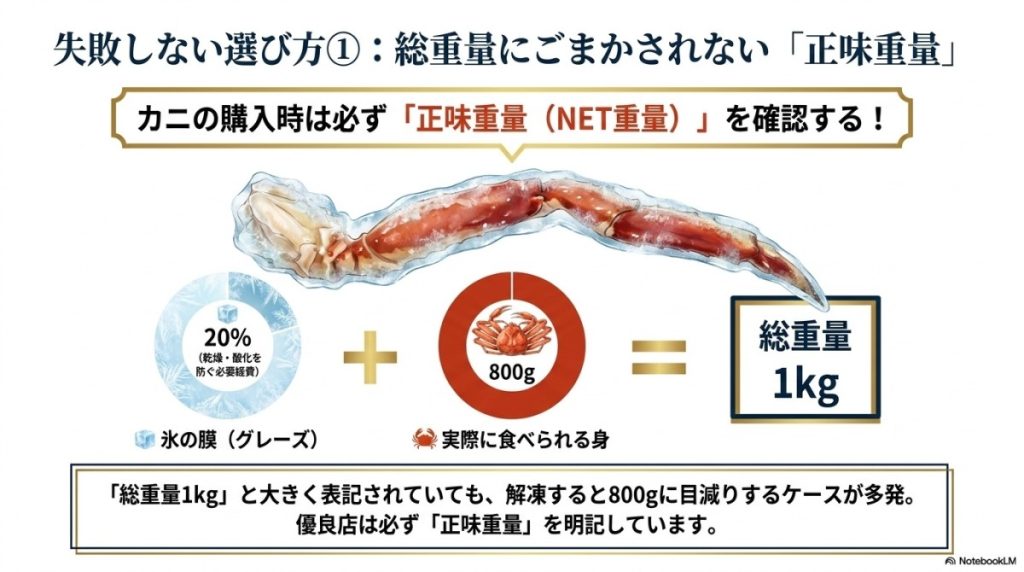 スカスカ・黒変の罠を回避!アナリストが教える本ズワイガニ通販の安全な選び方の図解