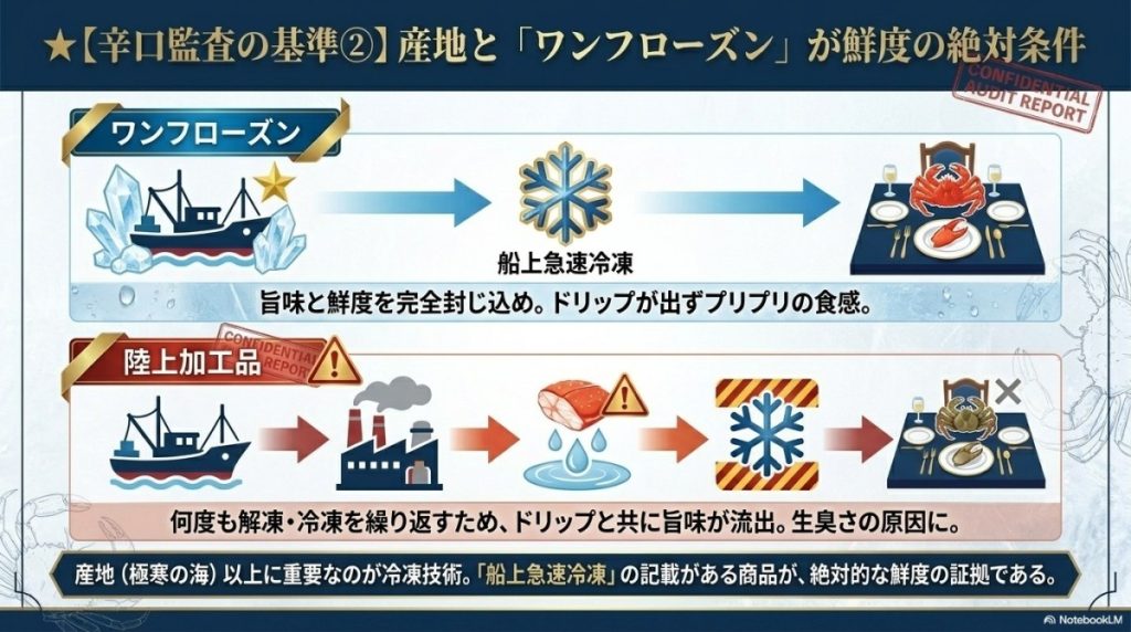 「ワンフローズン」が鮮度の絶対条件