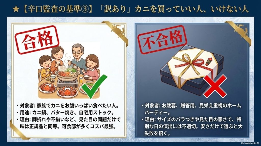 「訳あり」カニを買っていい人・いけない人