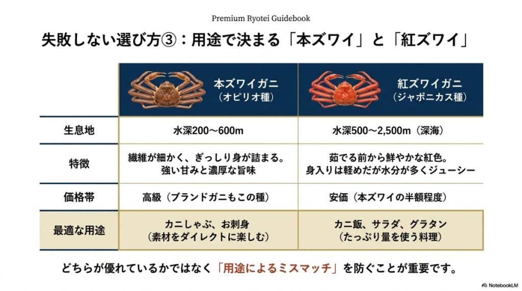 【独自】紅ズワイガニと本ズワイガニの決定的な違い