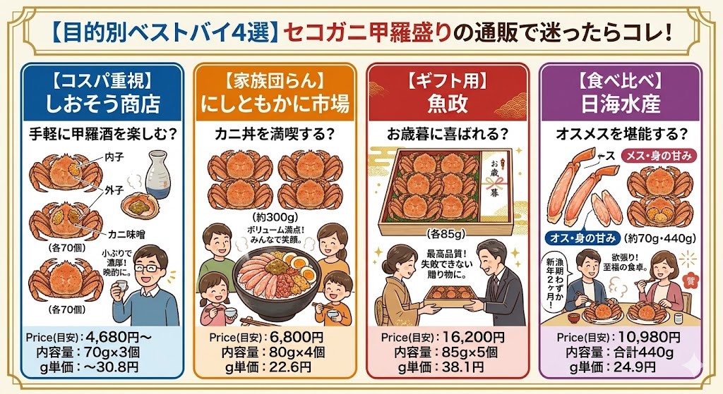 セコガニ甲羅盛りの通販ベストバイ4選