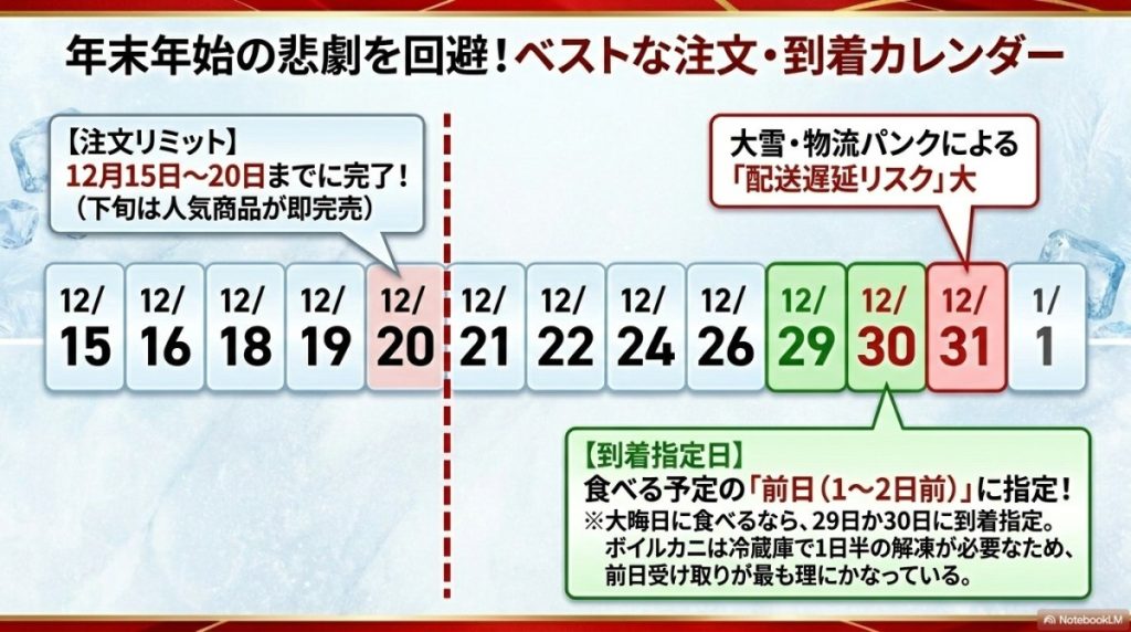 年末年始の配送遅延リスクを回避するベストな注文・到着指定日