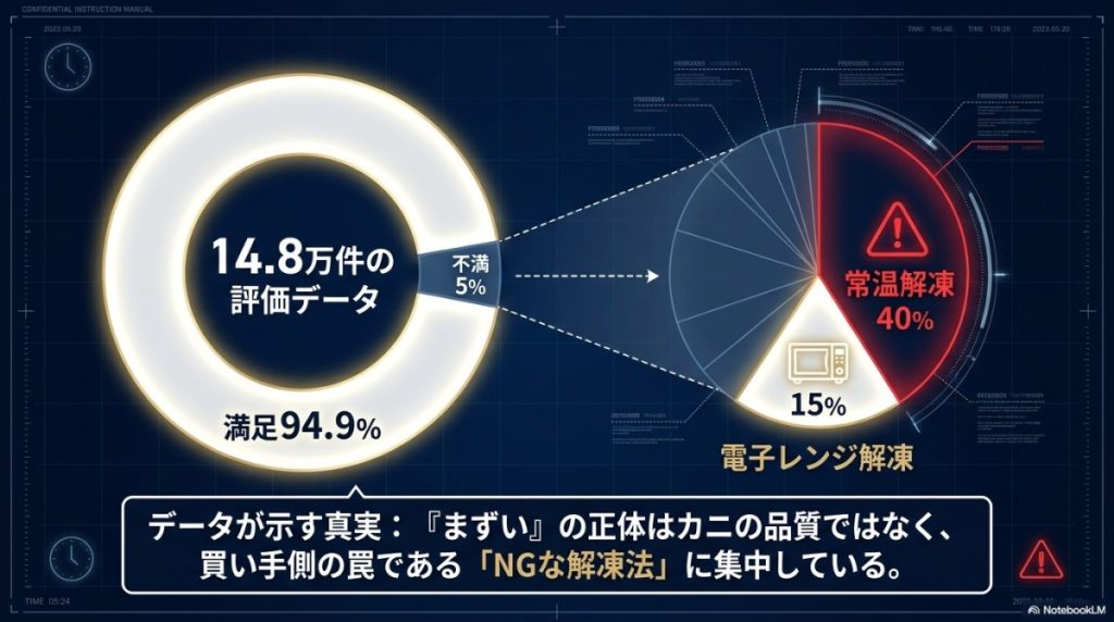 かに本舗のカニが「まずい」と言われる原因図解