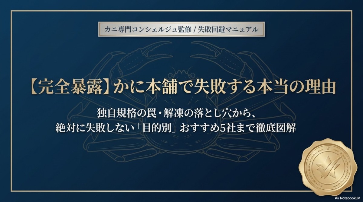 【暴露】かに本舗で失敗する?独自規格の罠と目的別おすすめ5社