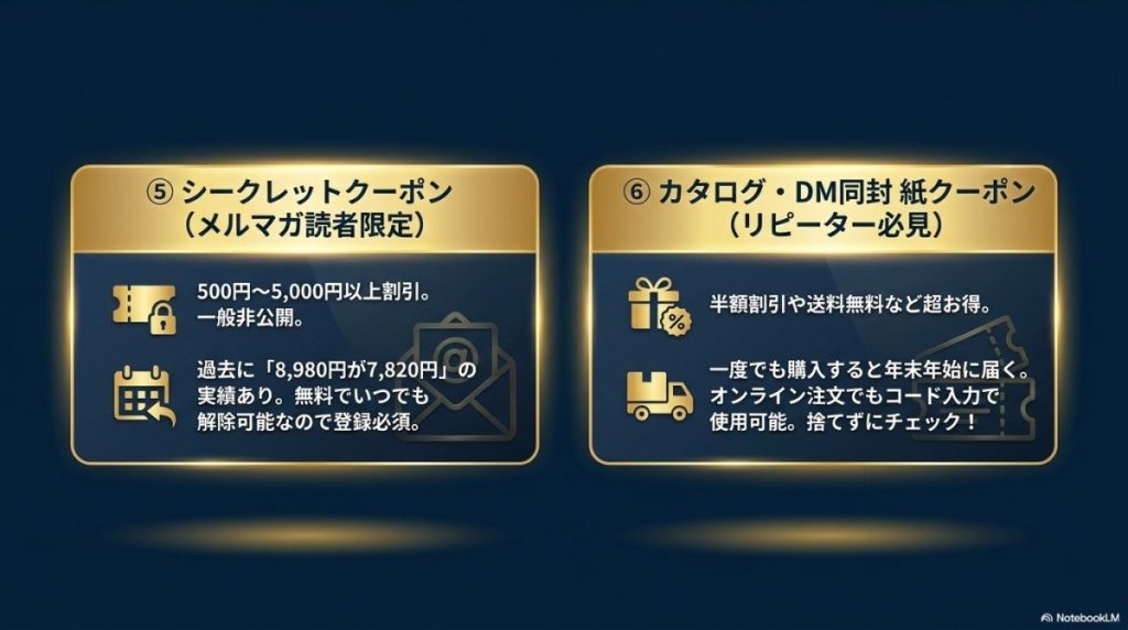 ⑤メルマガ読者限定!かに本舗の「シークレットクーポン」