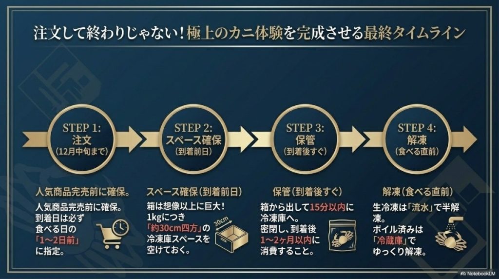 注文から到着、解凍・実食までの具体的なステップと注意点