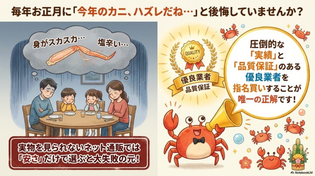 【結論】ボイルズワイガニ通販のおすすめ厳選3社!迷ったらこの目的別ベスト3で失敗なしの図解