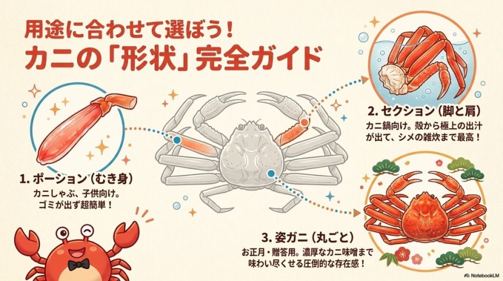 初心者必見!「本ズワイガニ」通販で絶対に失敗しない3つの選び方の図解