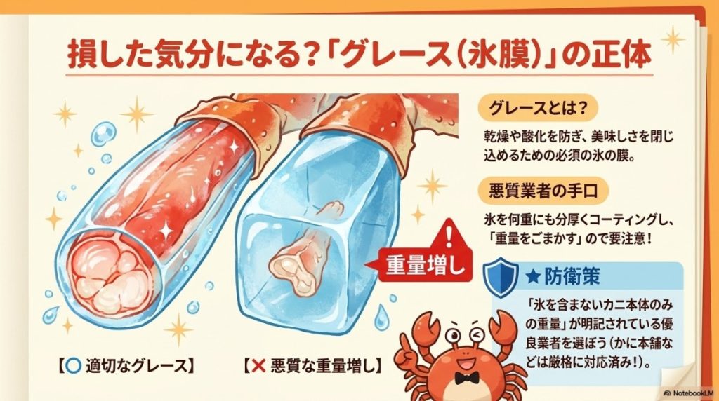 損した気分になる「グレース(氷膜)」の正体の図解