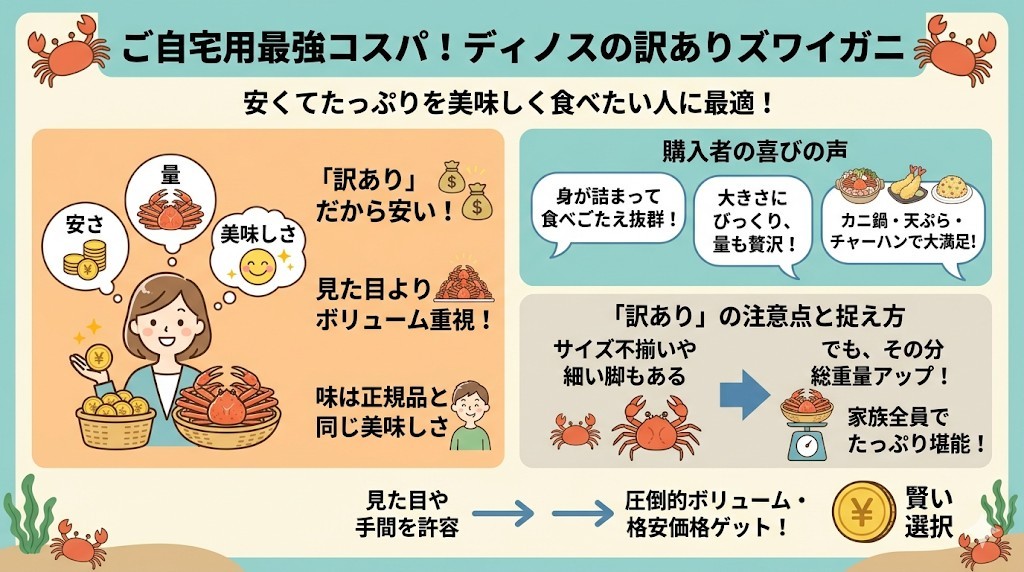 自宅でのカニ鍋や食べ放題目的に!コスパ重視派には最強の選択肢をわかりやすく図解
