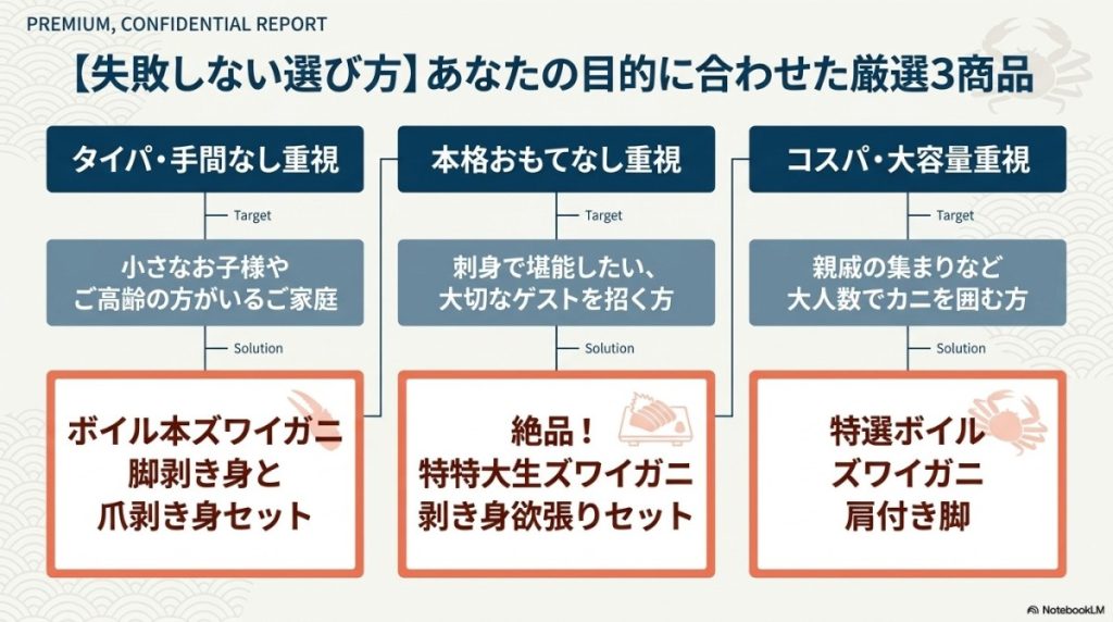 【失敗しない選び方】読者のタイプ別!快適生活のカニ厳選3商品
