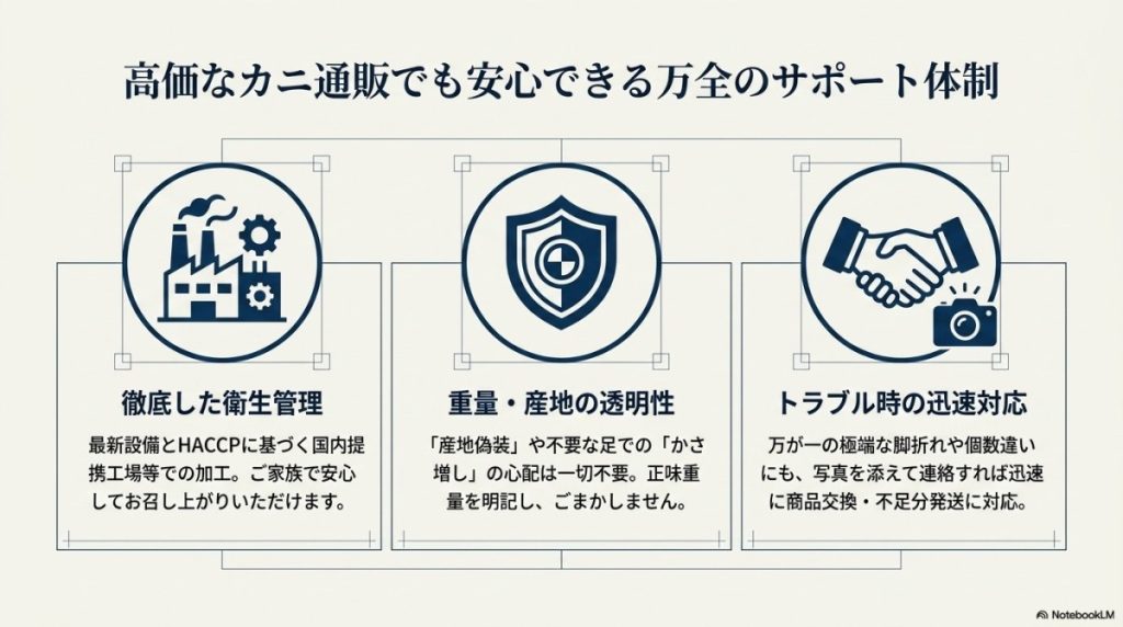 カニ通販のよくあるトラブルと快適生活の安心サポート体制